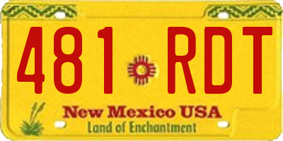 NM license plate 481RDT