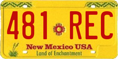 NM license plate 481REC