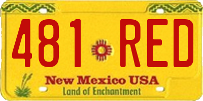 NM license plate 481RED