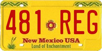 NM license plate 481REG