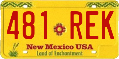 NM license plate 481REK
