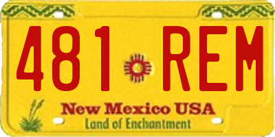 NM license plate 481REM