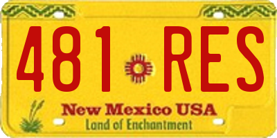 NM license plate 481RES