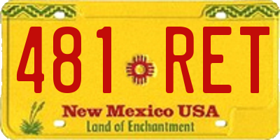 NM license plate 481RET