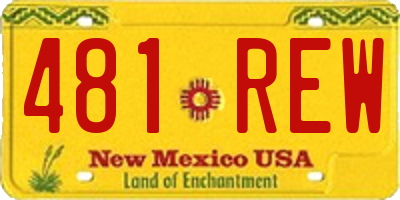 NM license plate 481REW