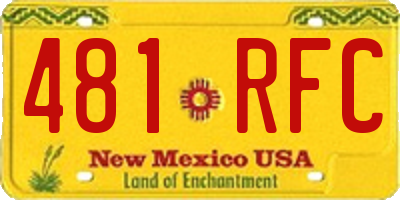 NM license plate 481RFC