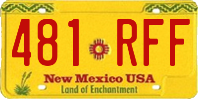 NM license plate 481RFF