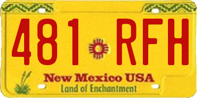 NM license plate 481RFH