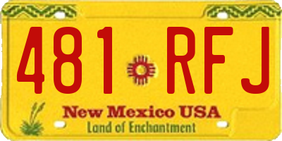 NM license plate 481RFJ