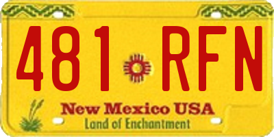 NM license plate 481RFN
