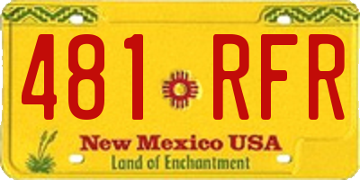 NM license plate 481RFR