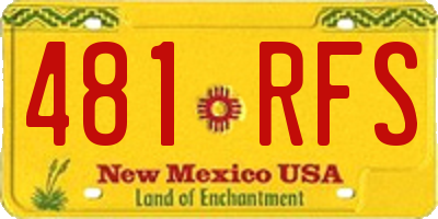 NM license plate 481RFS