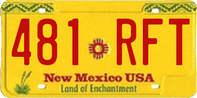 NM license plate 481RFT