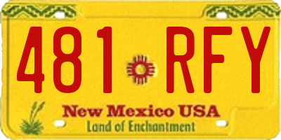 NM license plate 481RFY