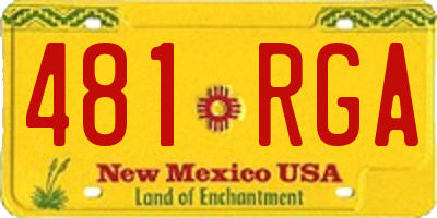 NM license plate 481RGA