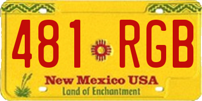 NM license plate 481RGB