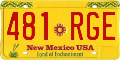 NM license plate 481RGE