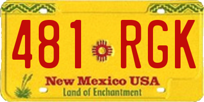 NM license plate 481RGK
