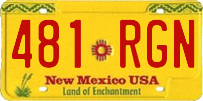 NM license plate 481RGN