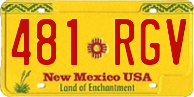 NM license plate 481RGV