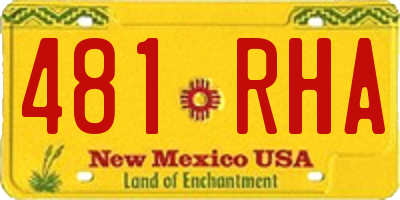 NM license plate 481RHA