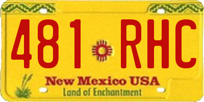 NM license plate 481RHC