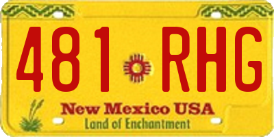 NM license plate 481RHG