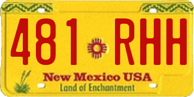 NM license plate 481RHH