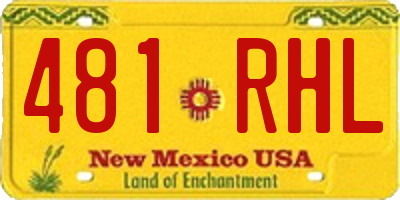NM license plate 481RHL