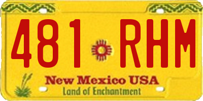 NM license plate 481RHM