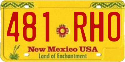NM license plate 481RHO