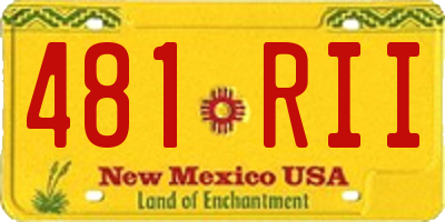 NM license plate 481RII