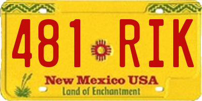 NM license plate 481RIK