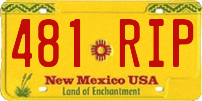 NM license plate 481RIP
