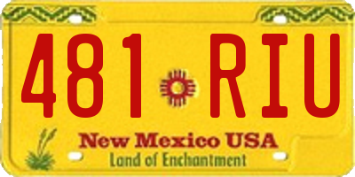 NM license plate 481RIU