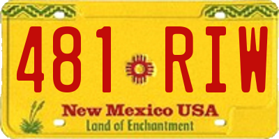 NM license plate 481RIW