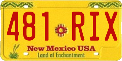 NM license plate 481RIX