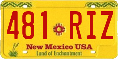 NM license plate 481RIZ