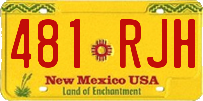NM license plate 481RJH