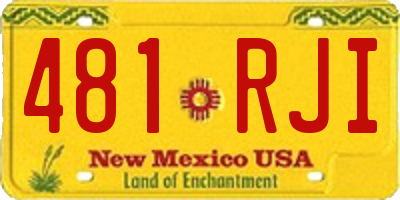 NM license plate 481RJI