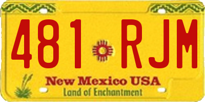 NM license plate 481RJM