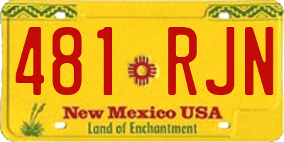 NM license plate 481RJN