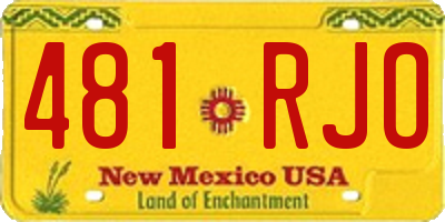 NM license plate 481RJO