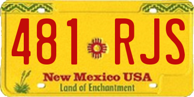 NM license plate 481RJS