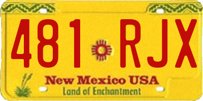 NM license plate 481RJX
