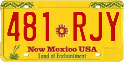 NM license plate 481RJY