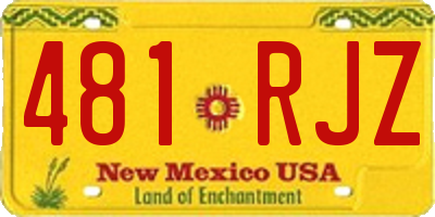 NM license plate 481RJZ