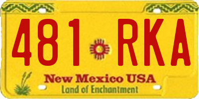 NM license plate 481RKA