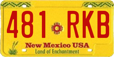 NM license plate 481RKB