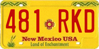 NM license plate 481RKD
